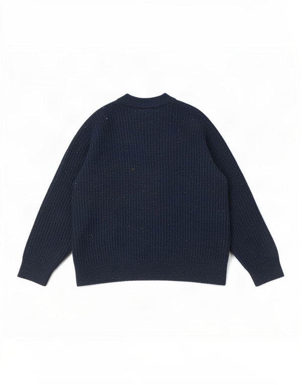 Marks & Spencer - Jersey de cuello alto para hombre, talla 2XL, lana moteada azul marino