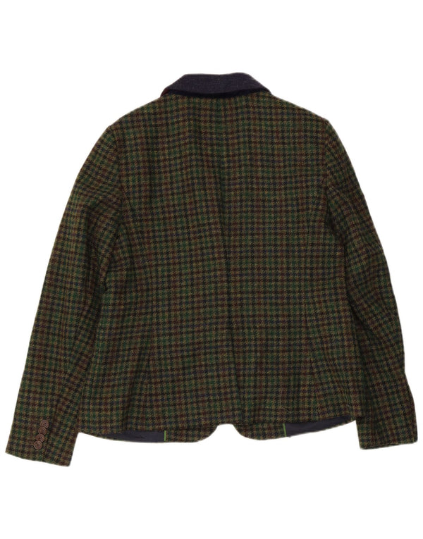 Hobbs Chaqueta tipo blazer con 1 botón para mujer Reino Unido 40 Grande Lana de pata de gallo verde