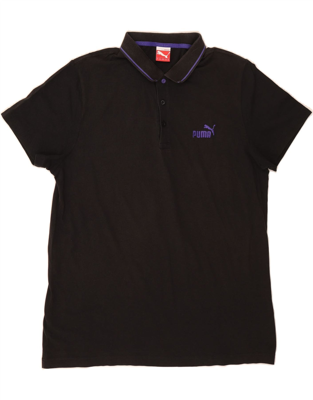 PUMA Mens Polo Shirt XL Black Cotton Vintage Puma and Second-Hand Puma from Messina Hembry 