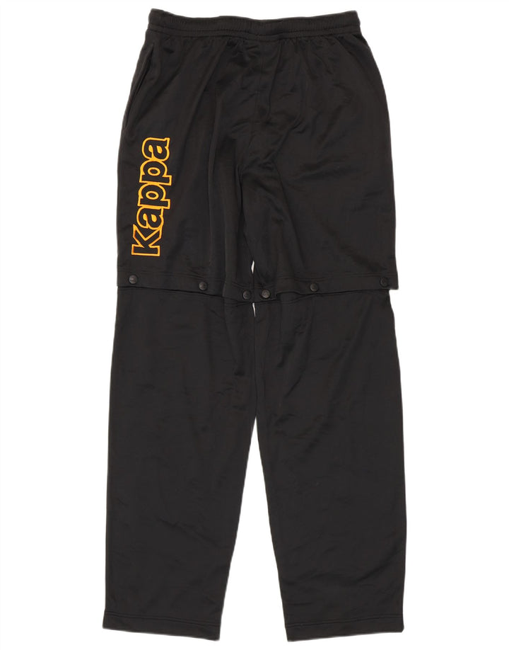 Kappa Hombre Pantalones De Chándal Gráfico Grande Poliéster Negro