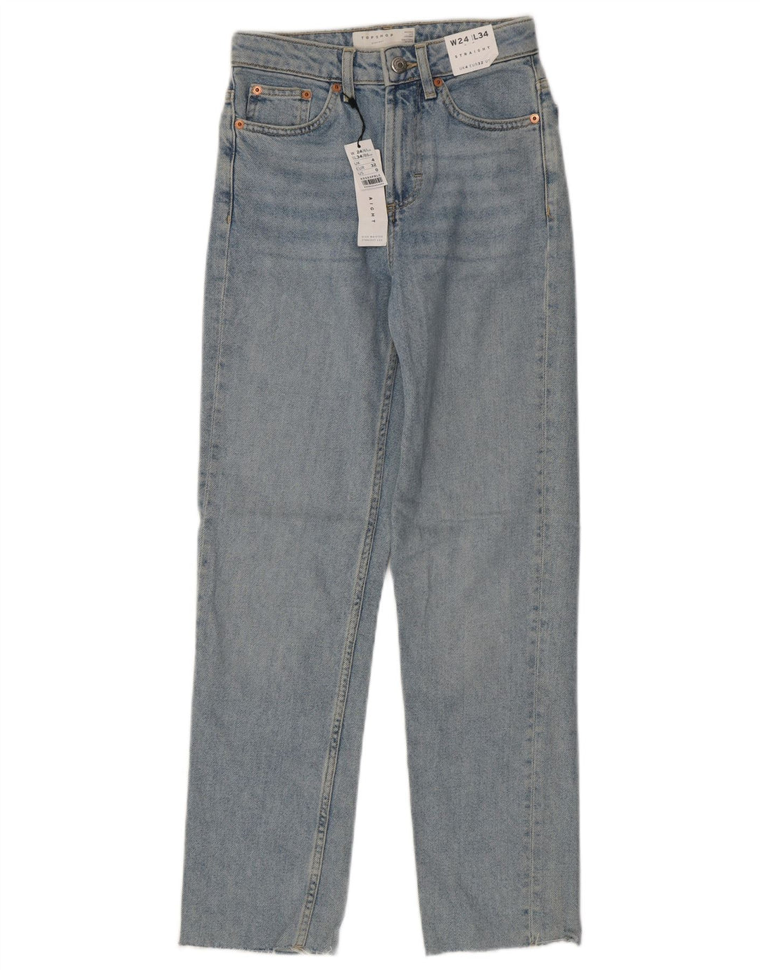 Vaqueros Rectos Mujer Topshop W24 L28 Algodón Azul