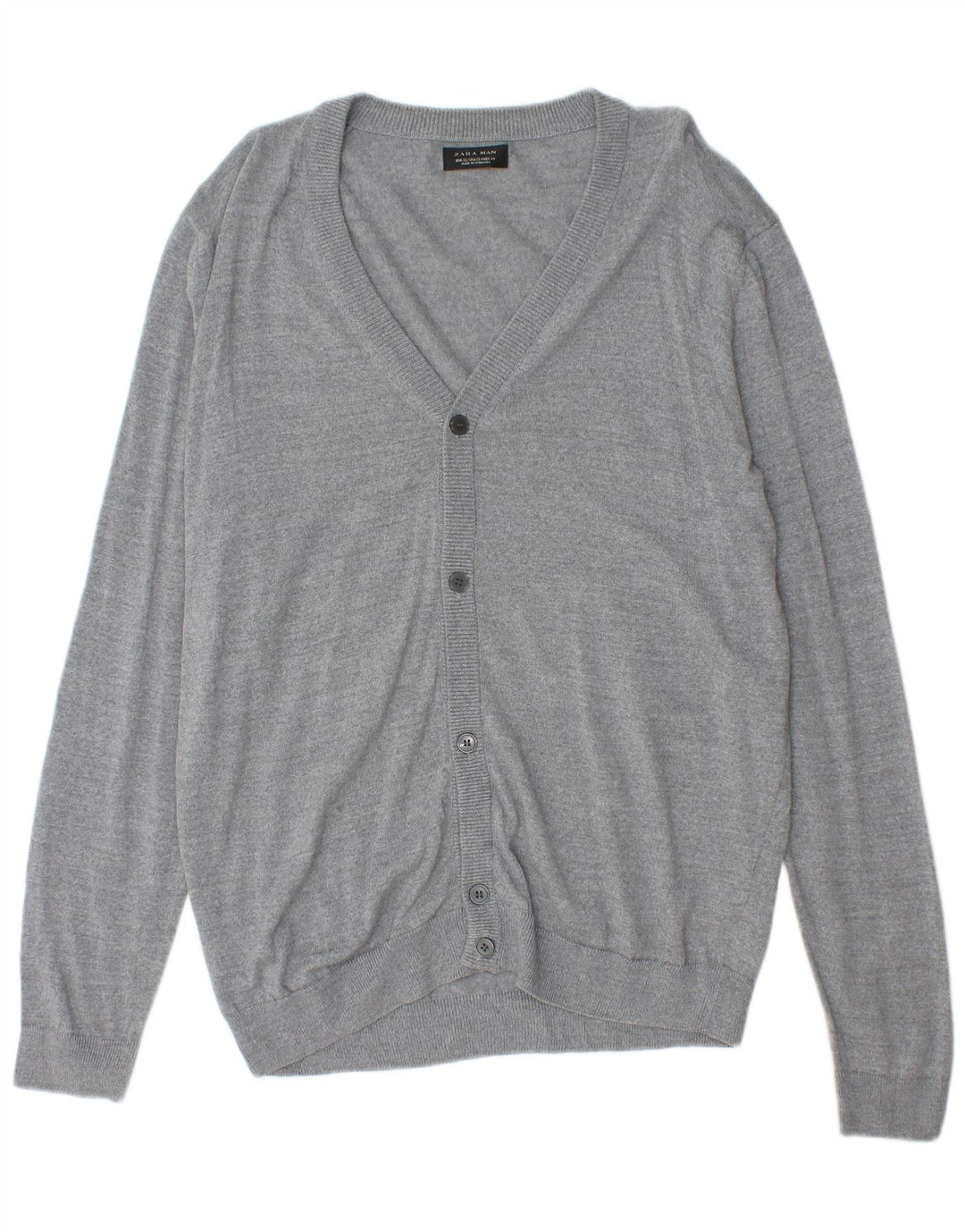 Zara Hombre Jersey Cárdigan XL Gris