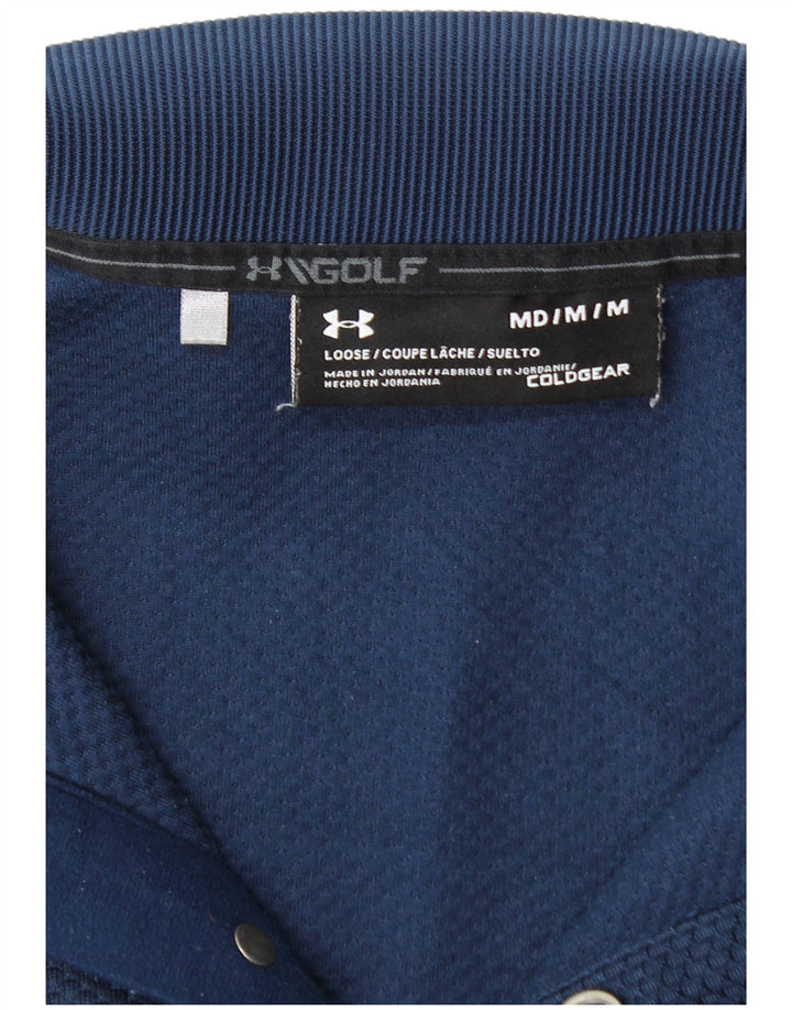 UNDER ARMOUR Sudadera con cuello y botones Cold Gear para hombre, jersey, tamaño mediano, azul marino