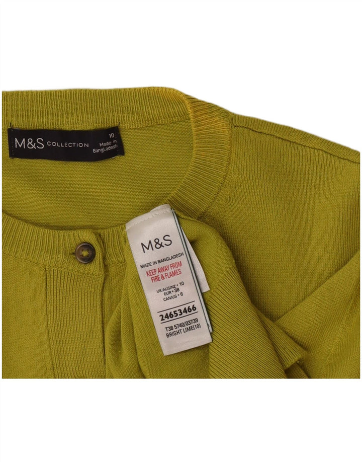 Marks & Spencer Suéter tipo cárdigan para mujer UK 10 Small Viscosa verde