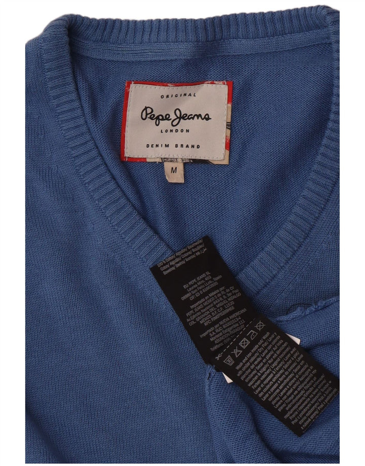PEPE Jeans Jersey con Cuello en V para Hombre Algodón Azul Medio