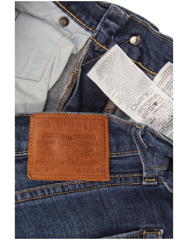 LEVI'S Mens 511 Slim Jeans W32 L34 Blue Cotton