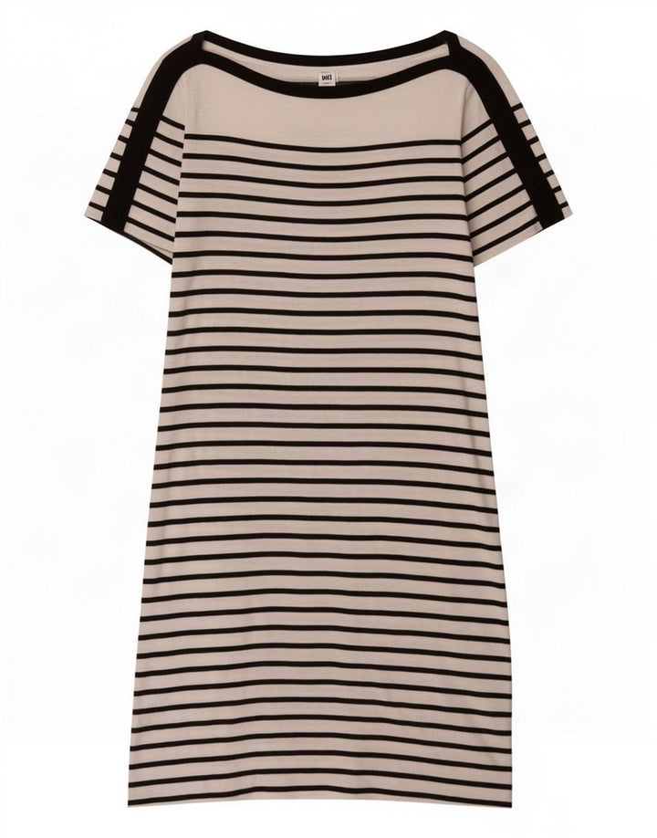 Ralph Lauren Vestido básico de manga corta para mujer UK 10 Pequeño blanco a rayas