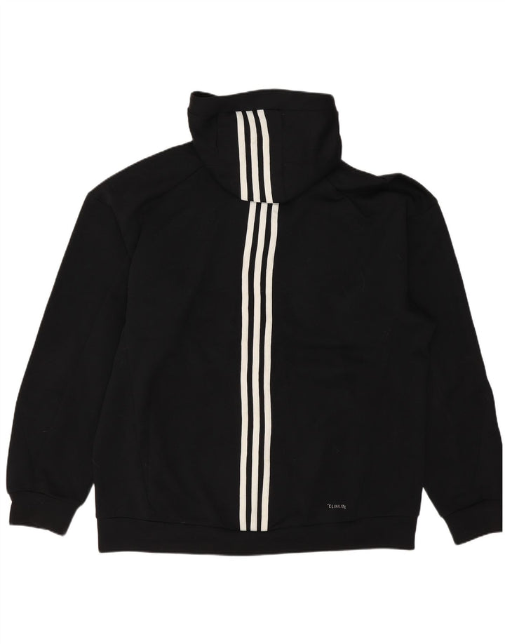 ADIDAS Hombres Climalite Graphic Zip Sudadera con capucha Suéter Mediano Negro Poliéster