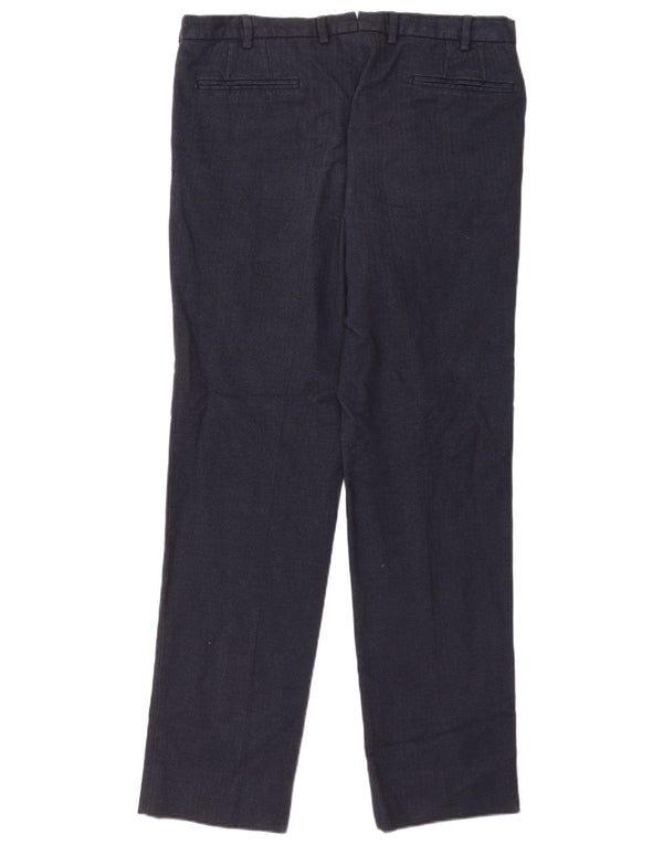 Massimo Dutti Pantalón de traje recto para hombre EU 44 Large W34 L33 Azul marino