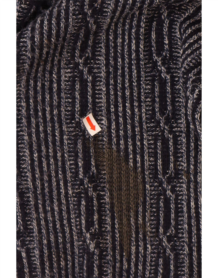 C & A - Jersey para hombre con cuello barco, talla grande, color azul marino, poliacrílico