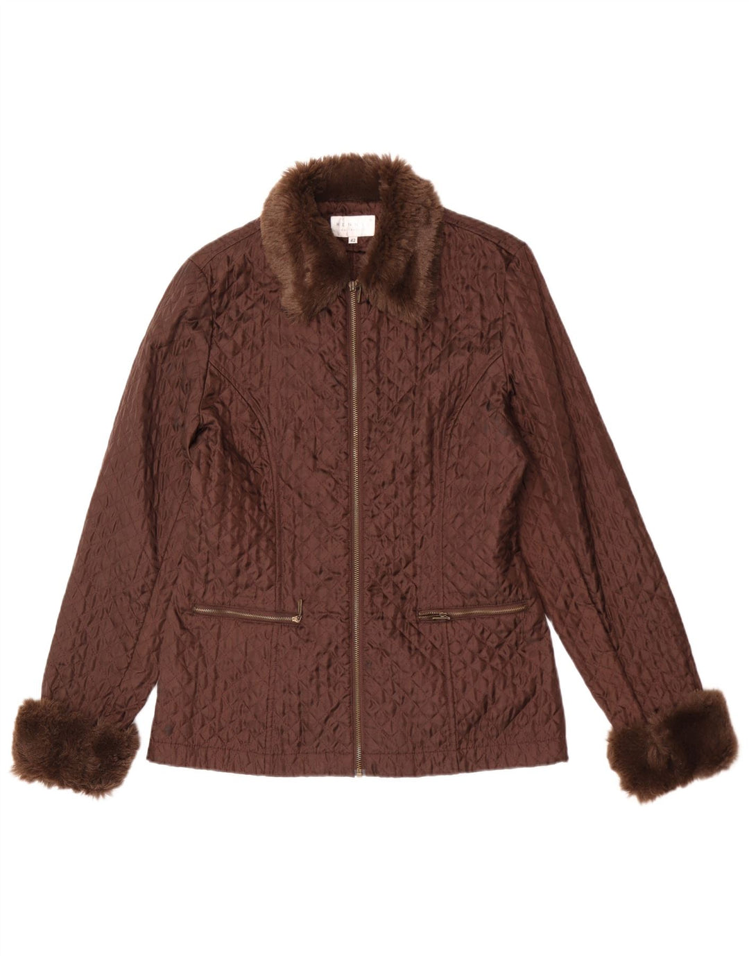 Hennes Chaqueta Acolchada Mujer IT 42 Nylon Marrón Medio