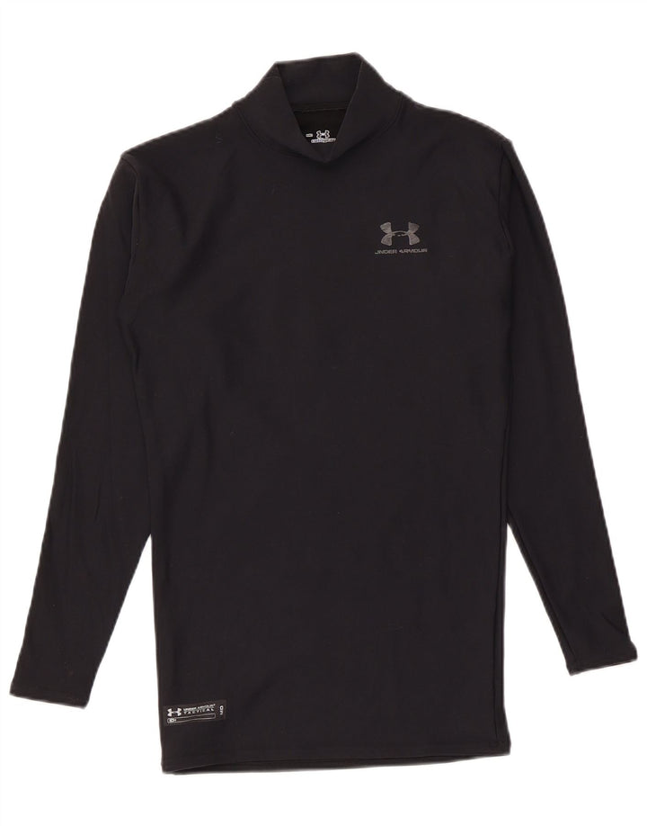 Under Armour Camiseta de compresión para hombre de manga larga de nailon negro mediano