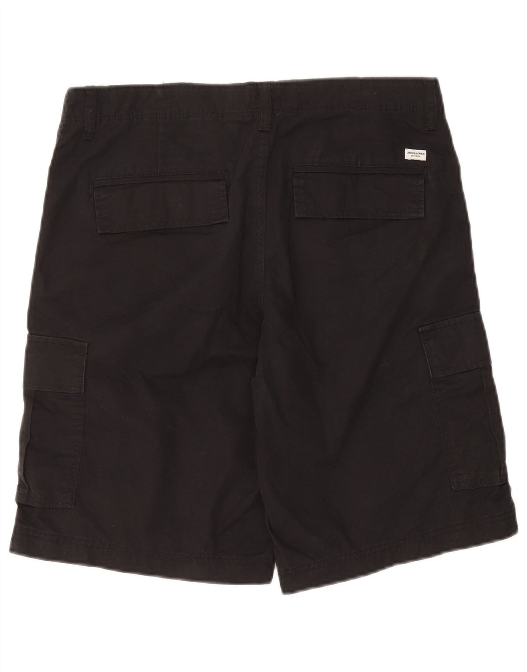 Jack & Jones Mens Cargo Shorts Medium W32 Algodón Negro