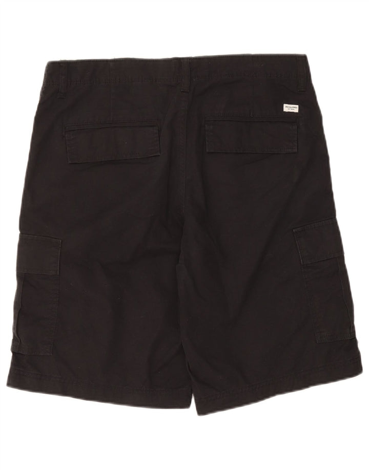 Jack & Jones Mens Cargo Shorts Medium W32 Algodón Negro