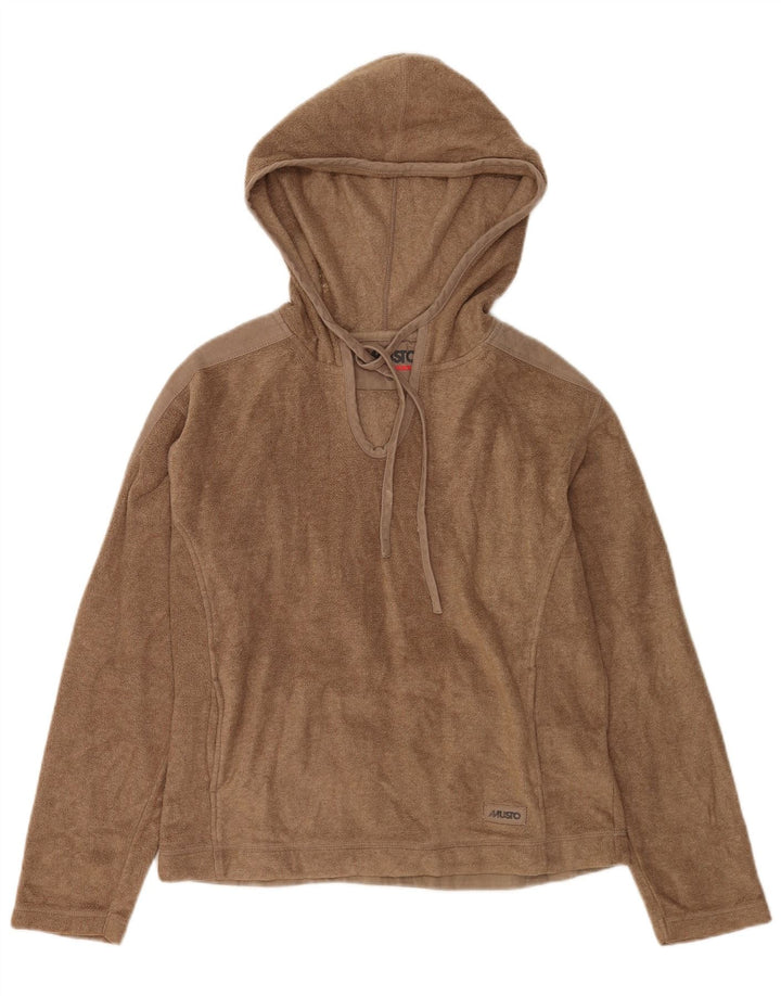 Musto Jersey de forro polar con capucha para mujer UK 12 Poliéster marrón medio