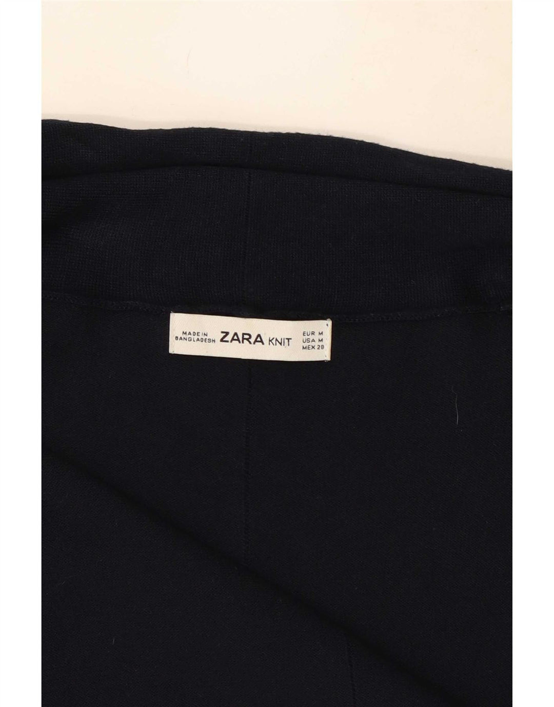 Zara Mujer Cárdigan Abierto Suéter UK 12 Medium Azul Marino