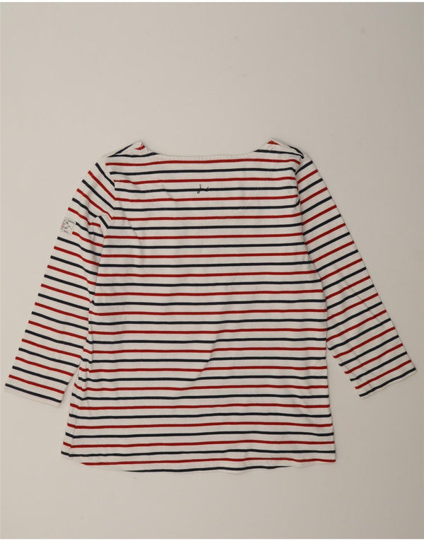 Joules Top para mujer manga 3/4 UK 46 Algodón a rayas blanco grande