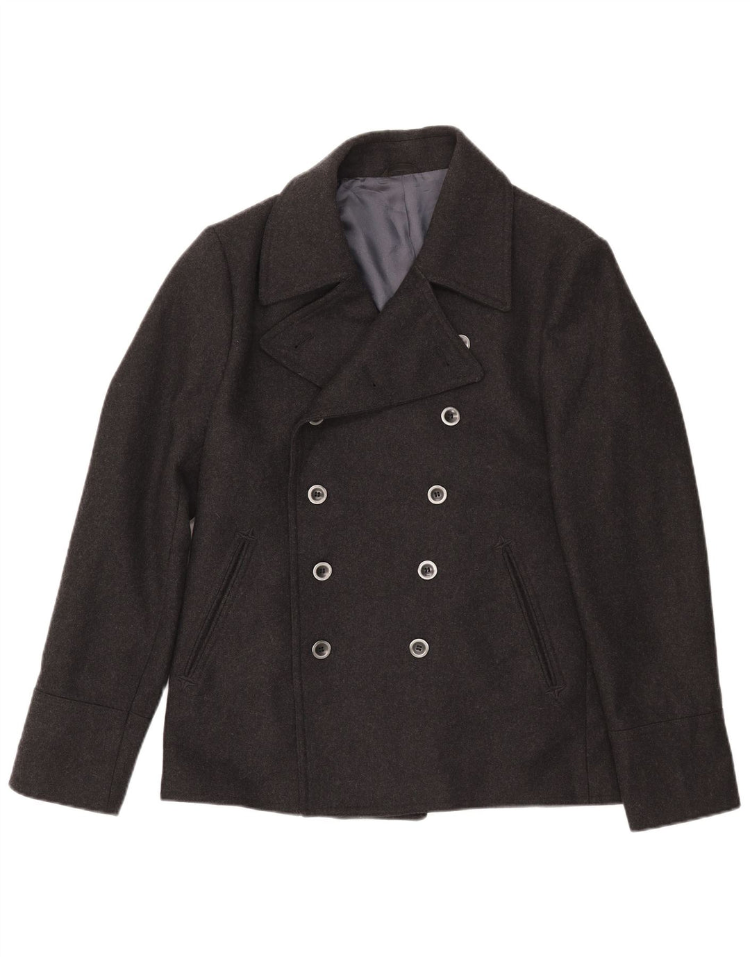 Sisley Hombre Chaquetón IT 50 Grande Lana Negra