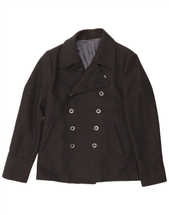 Sisley Hombre Chaquetón IT 50 Grande Lana Negra
