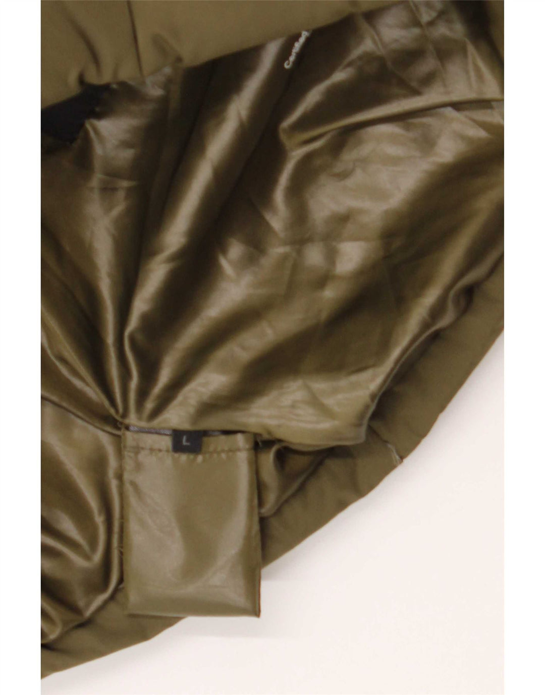 Guess Chaqueta acolchada gráfica para mujer UK 12 Poliéster caqui mediano