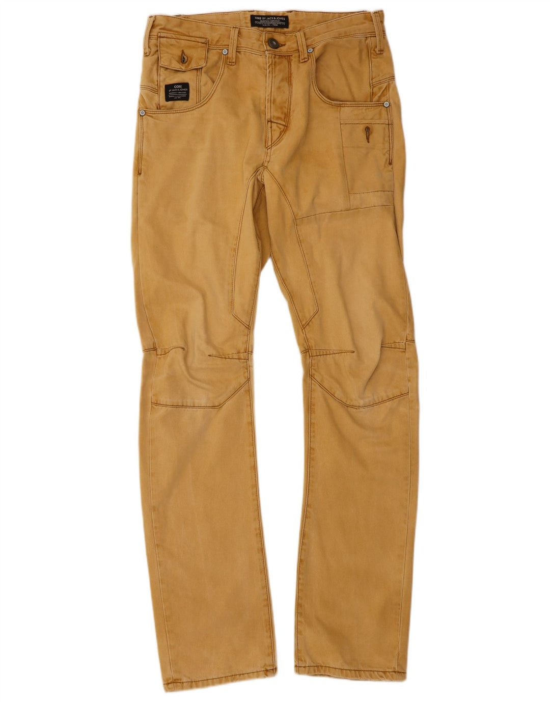 JACK & JONES Hombre Stan Anti Fit Pantalones Casuales Rectos W29 L32 Beige