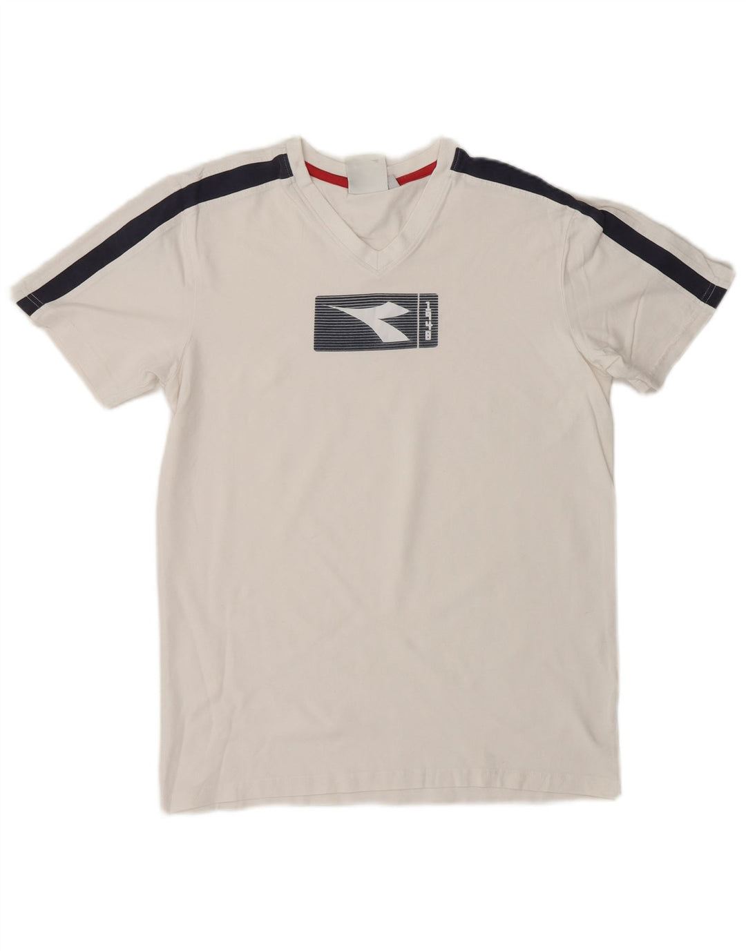 DIADORA Hombre Camiseta Gráfica Top Medium Blanco Colorblock