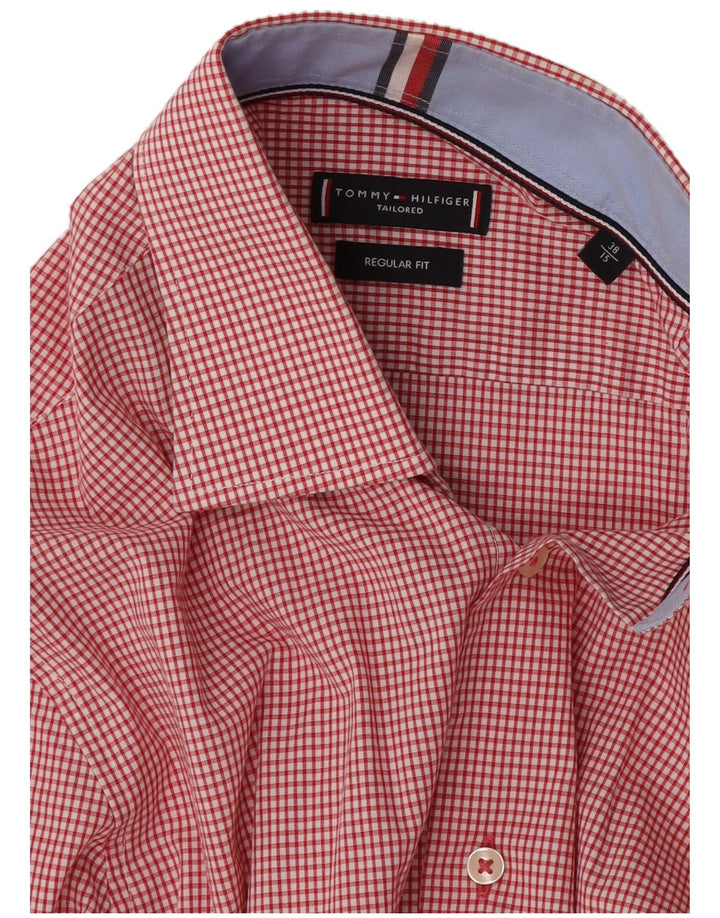 Tommy Hilfiger Camisa de ajuste regular para hombre talla 38 15 Cuadros rojos medianos