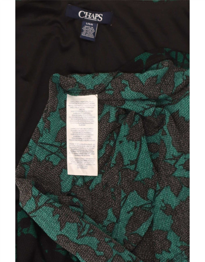 Chaps Vestido tubo de manga 3/4 para mujer Poliéster floral verde grande