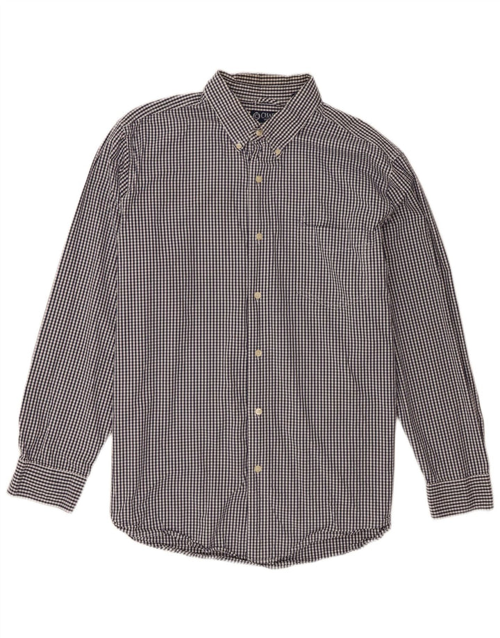 Chaps Camisa Hombre XL Azul Marino Algodón Gingham
