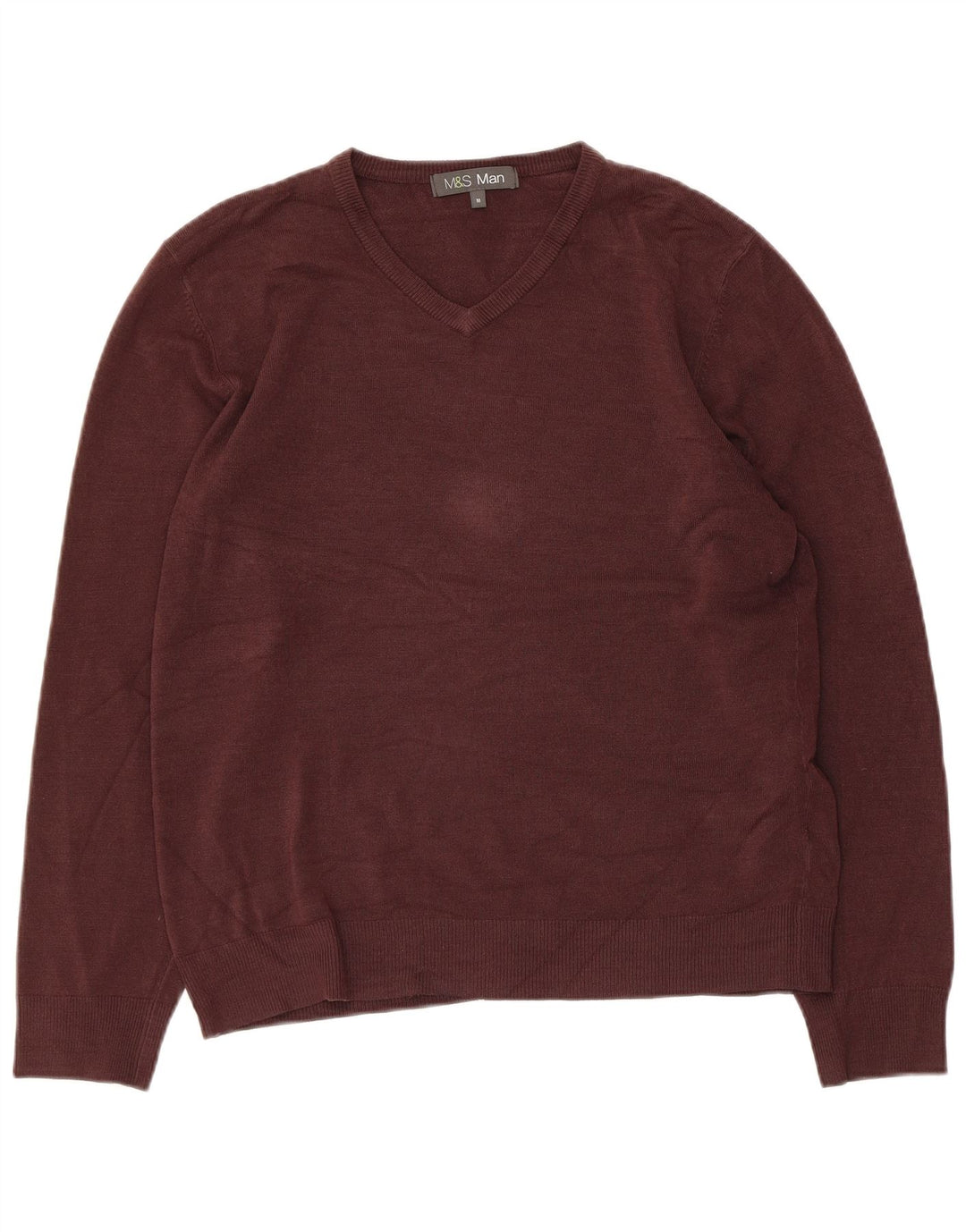 Marks & Spencer Suéter con Cuello en V para Mujer UK 40 Acrílico Marrón Medio