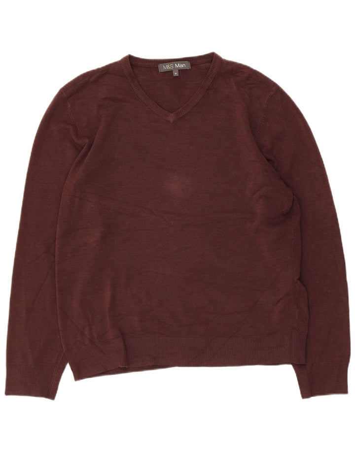 Marks & Spencer Suéter con Cuello en V para Mujer UK 40 Acrílico Marrón Medio