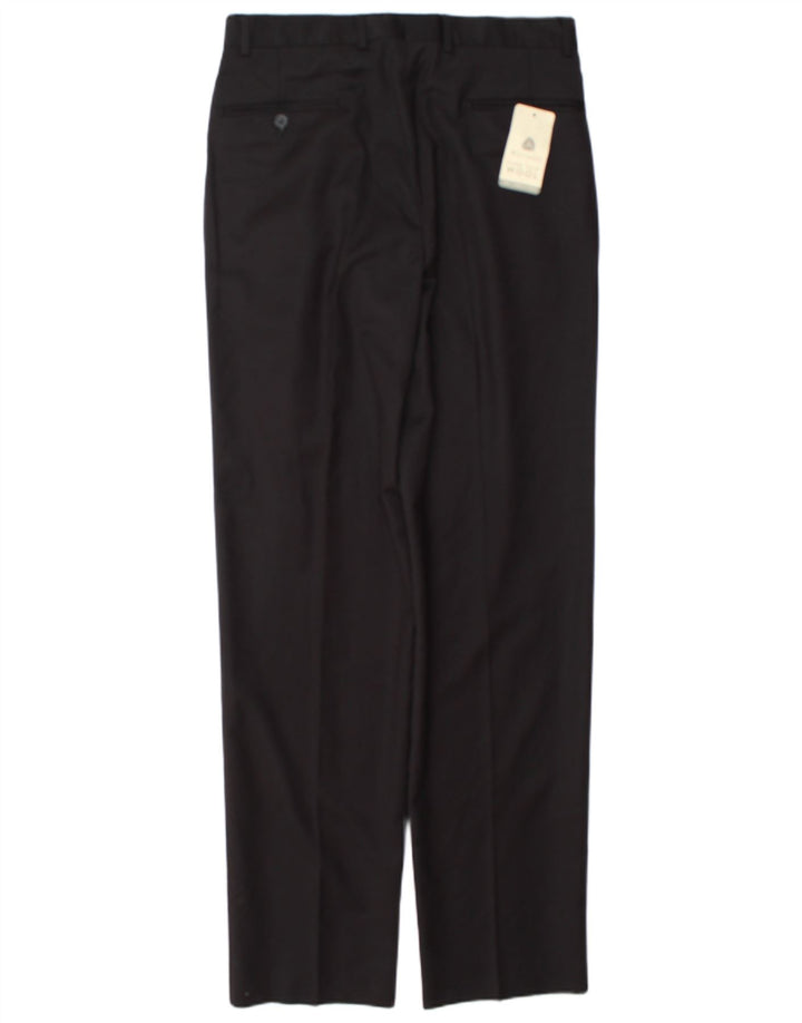 Vintage hombres pegged traje pantalones IT 48 Medio W32 L34 Lana Negra