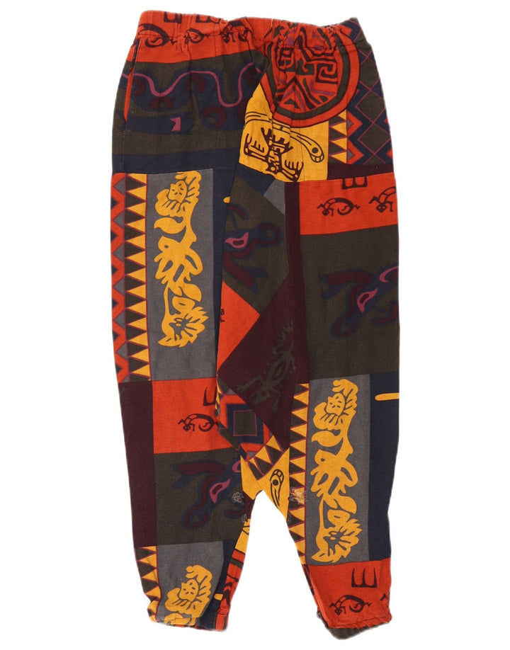 Vintage mujer Harem pantalones grandes W32 L19 patchwork multicolor