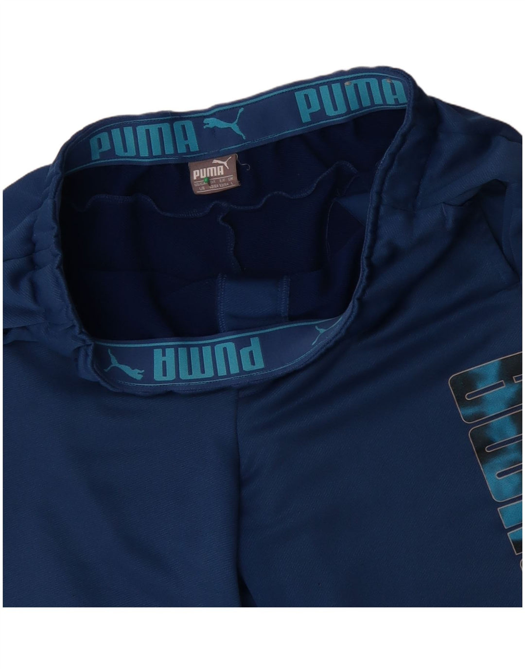 Puma Pantalones cortos deportivos con gráficos para hombre, talla grande, azul
