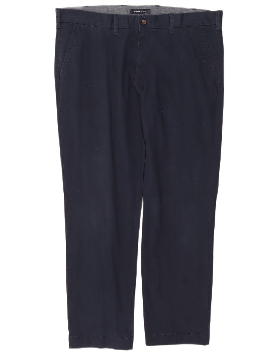 TOMMY HILFIGER Pantalón chino recto de corte entallado para hombre W38 L30 Azul marino