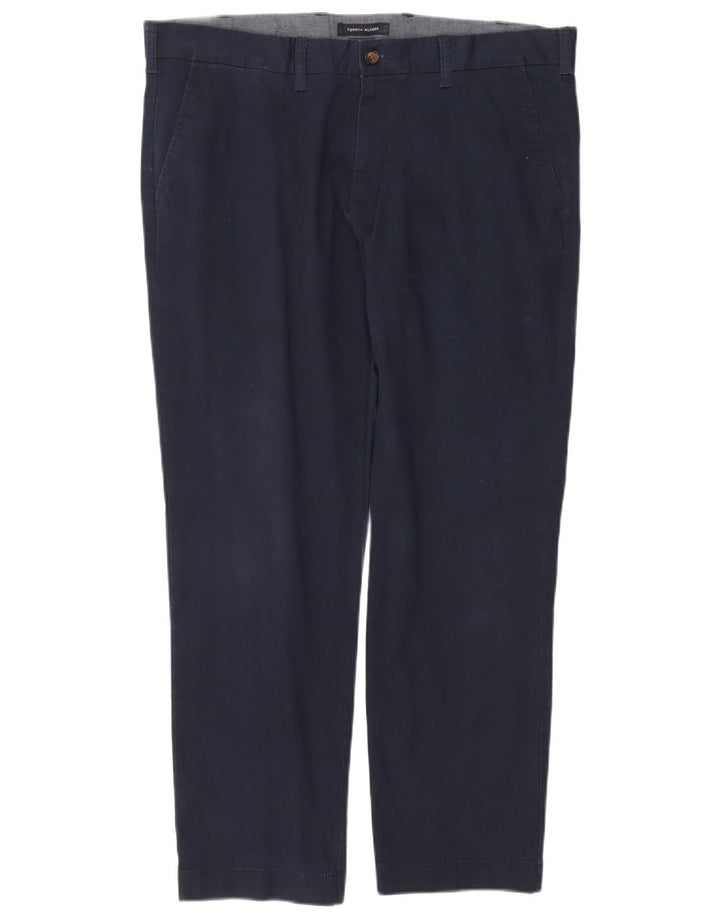 TOMMY HILFIGER Pantalón chino recto de corte entallado para hombre W38 L30 Azul marino