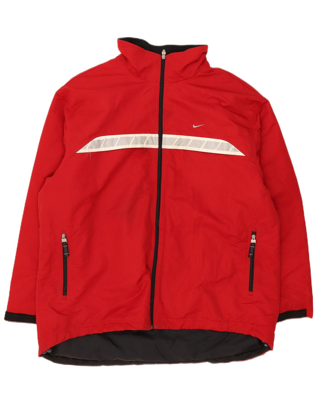 Nike Chaqueta cortavientos para hombre UK 44 2XL Rojo Colorblock Poliéster