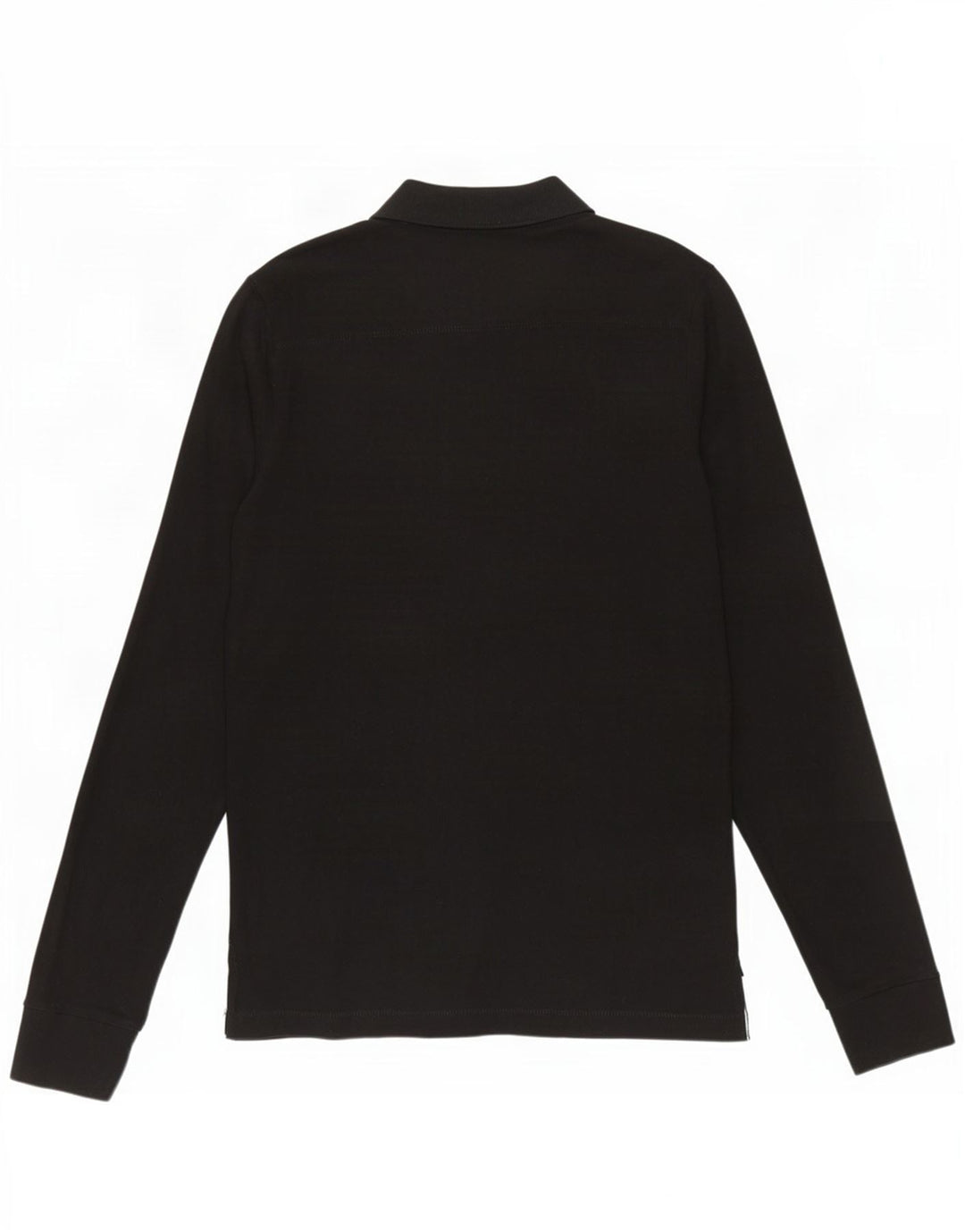 French Connection Polo de manga larga para hombre de algodón negro mediano