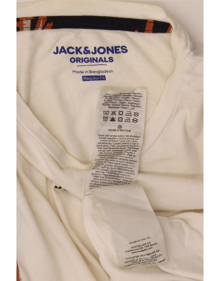 Camiseta Jack & Jones Regular Fit con gráfico y estampado floral blanco mediano para hombre