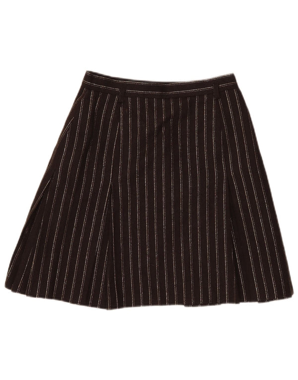 Dream Falda acampanada para mujer UK 8 Small W24 Lana a rayas marrón