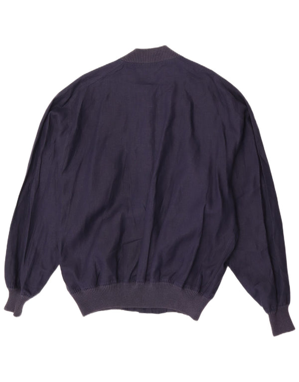 Avon Celli Chaqueta bomber holgada para hombre IT 46 Small Lino azul marino
