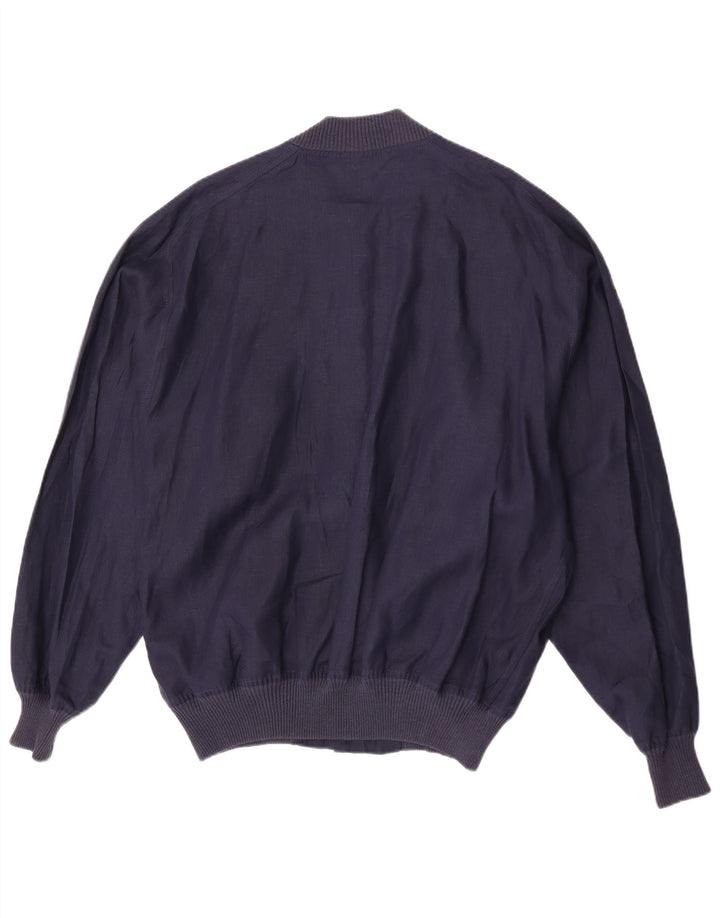 Avon Celli Chaqueta bomber holgada para hombre IT 46 Small Lino azul marino