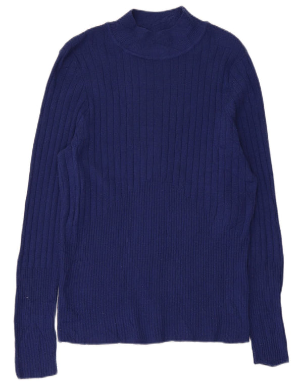 Marks & Spencer Jersey con Cuello Alto para Mujer UK 46 Grande Azul Marino