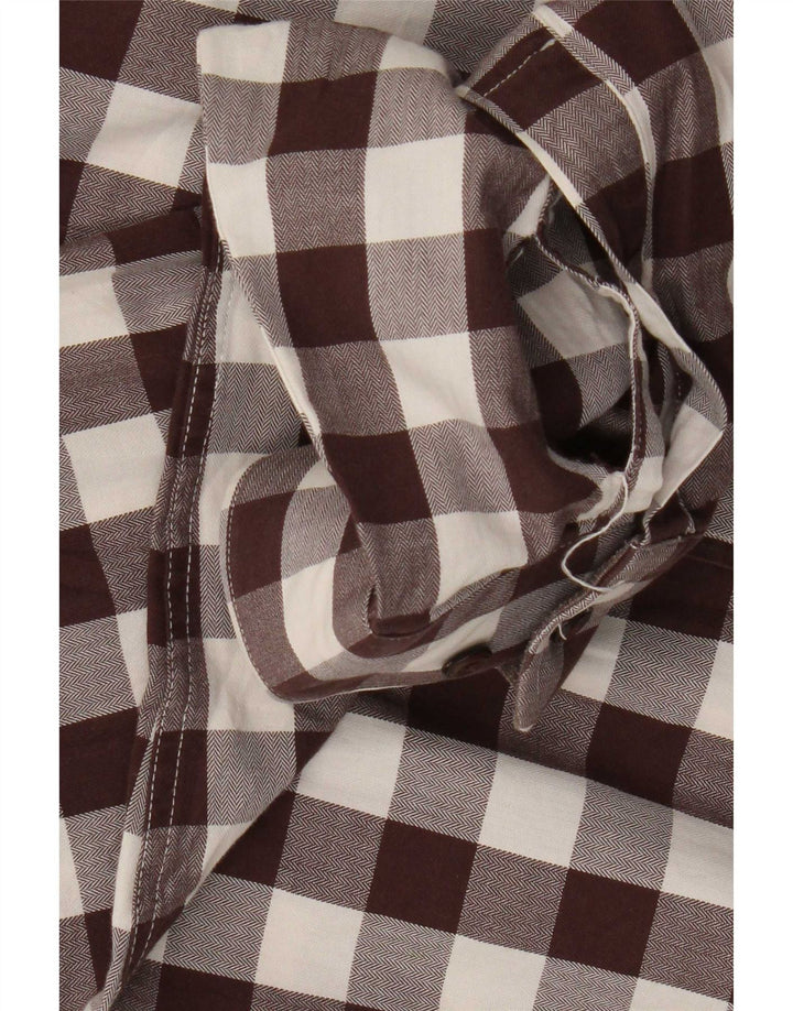 Zara Hombre Camisa Slim Fit Grande Marrón Vichy
