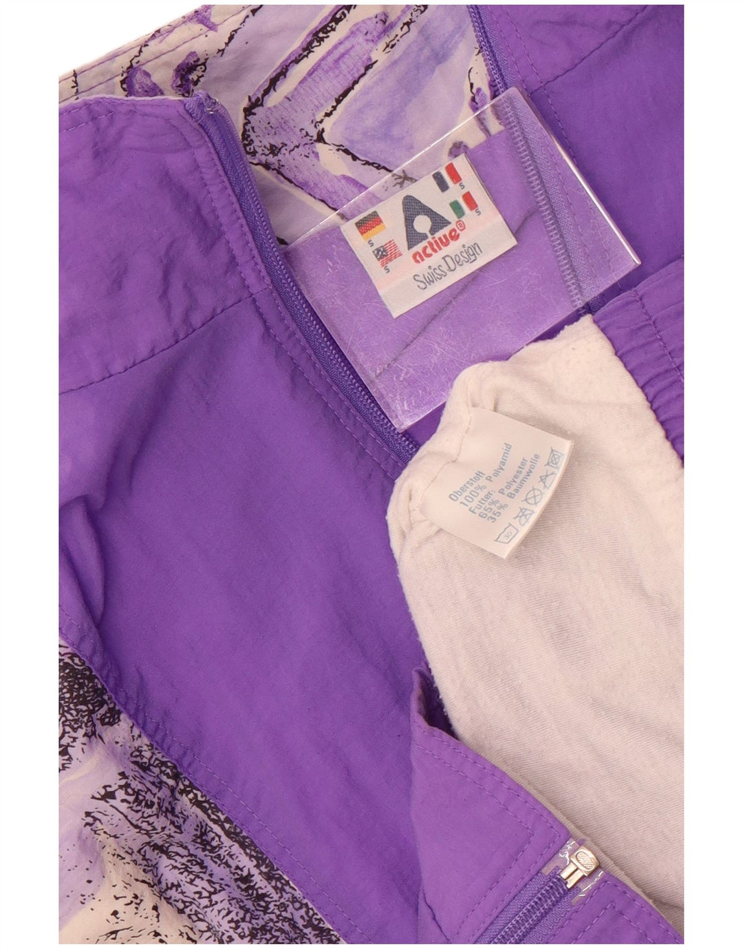 Poliamida geométrica púrpura pequeña de la chaqueta superior del chándal del ajuste flojo para hombre activo