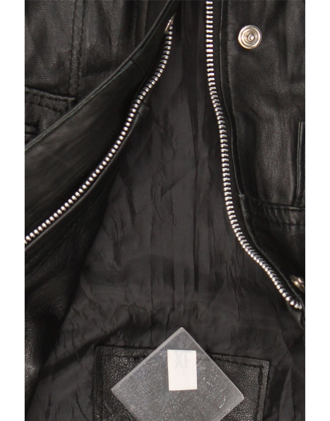 Vintage hombres cuero Gilet Reino Unido 42 XL cuero negro