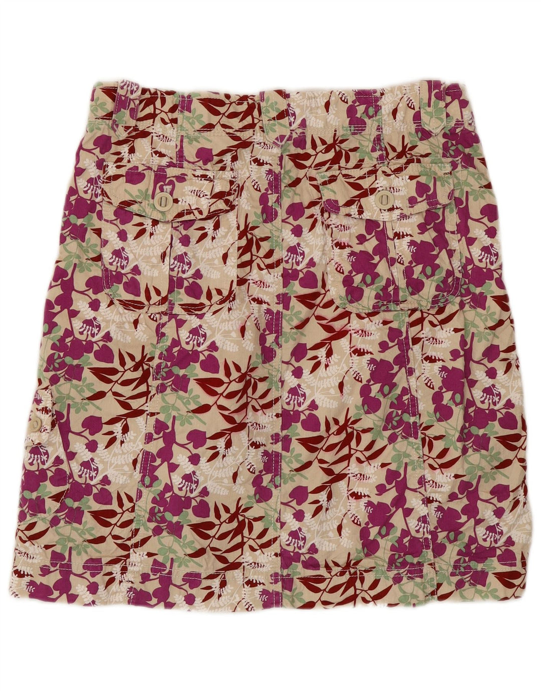 EDDIE BAUER Falda acampanada para mujer US 8 Mediana W30 Algodón floral beige