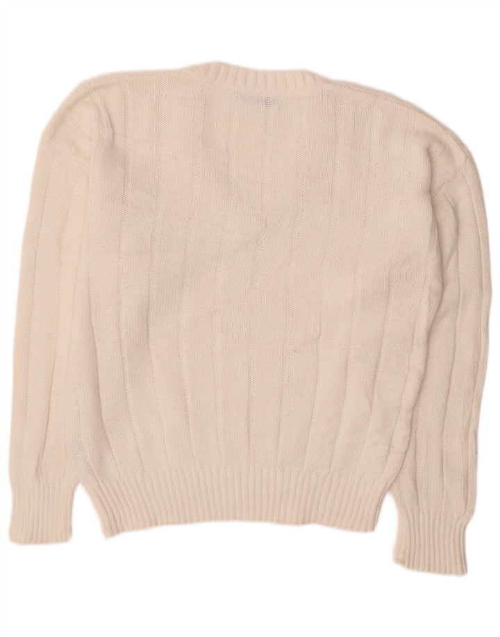 CARRERA Jersey con Cuello en V para Hombre Small White Cotton