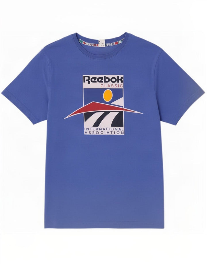 Camiseta Reebok Hombre Graphic Top Algodón Azul Medio