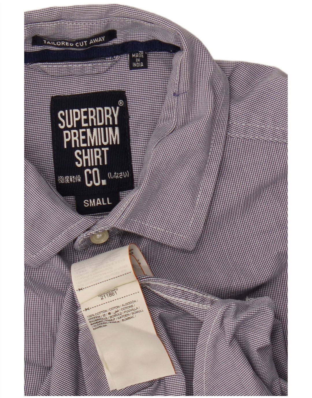 SUPERDRY Camisa a medida de algodón a rayas violeta pequeña para hombre